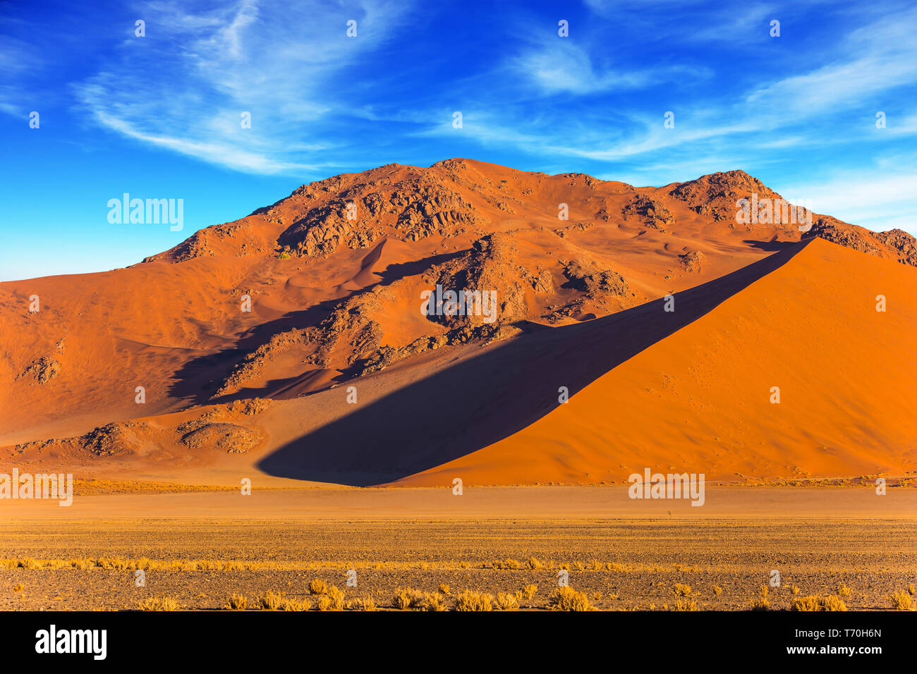 Orange und Gelb Dünen Stockfoto