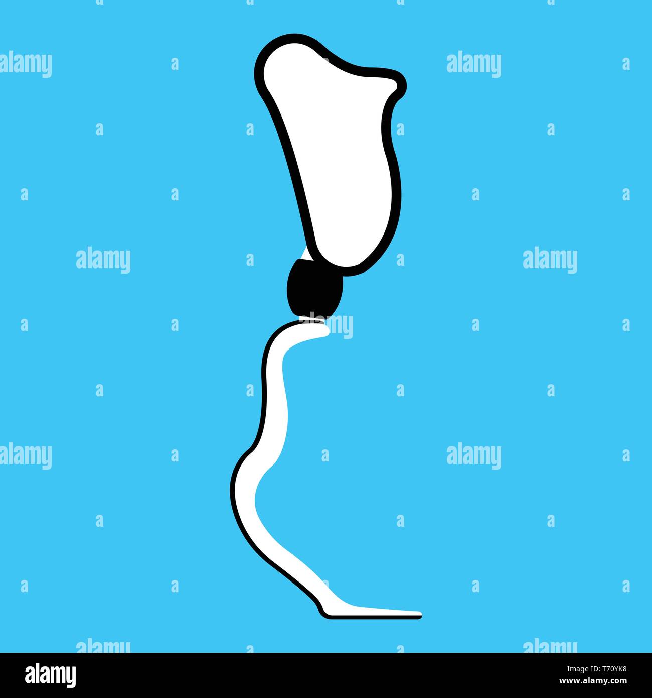 Bein Prothese Logo und Symbol. Cyber Prothese label für Web auf weißem Hintergrund. Einfachen Vektor Illustration. Stock Vektor