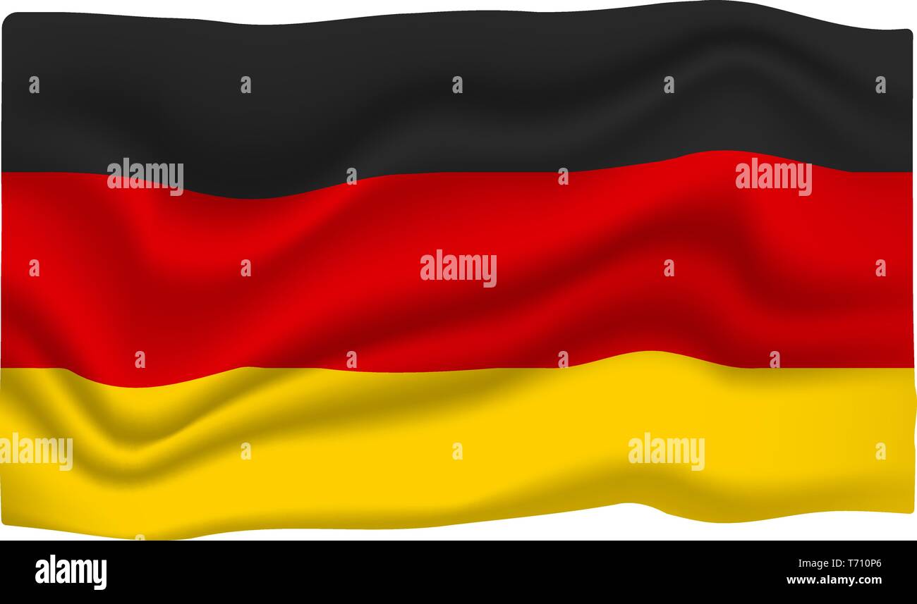 Deutschland Fahne Symbol. Flagge Fahne. Cartoon Vector Illustration. Stock Vektor
