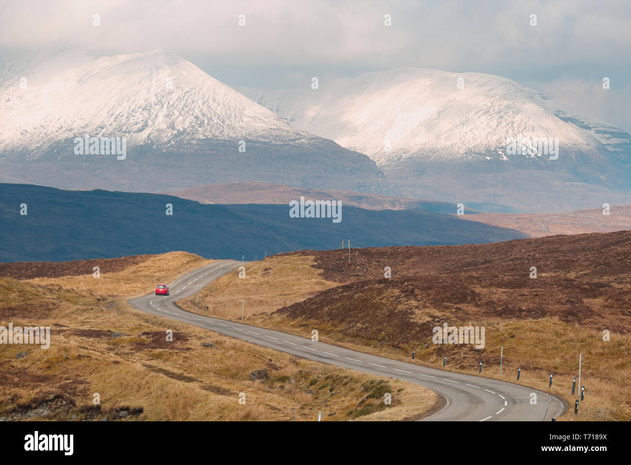 Nordküste 500 Road in der Nähe von Dundonnell, Highland Schottland Stockfoto