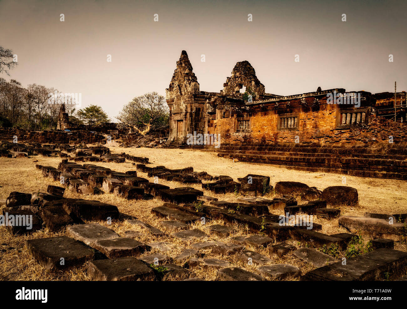 Vat Phou Tempel, UNSECO, Welterbe, Provinz Champassak, Süd essen Asien, Laos Stockfoto