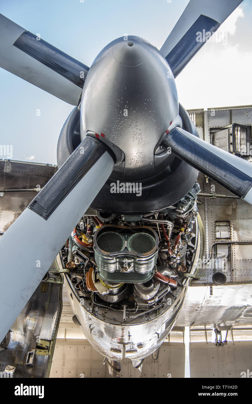 Militärtransporter wie Turboprop-flugzeuge Stockfoto