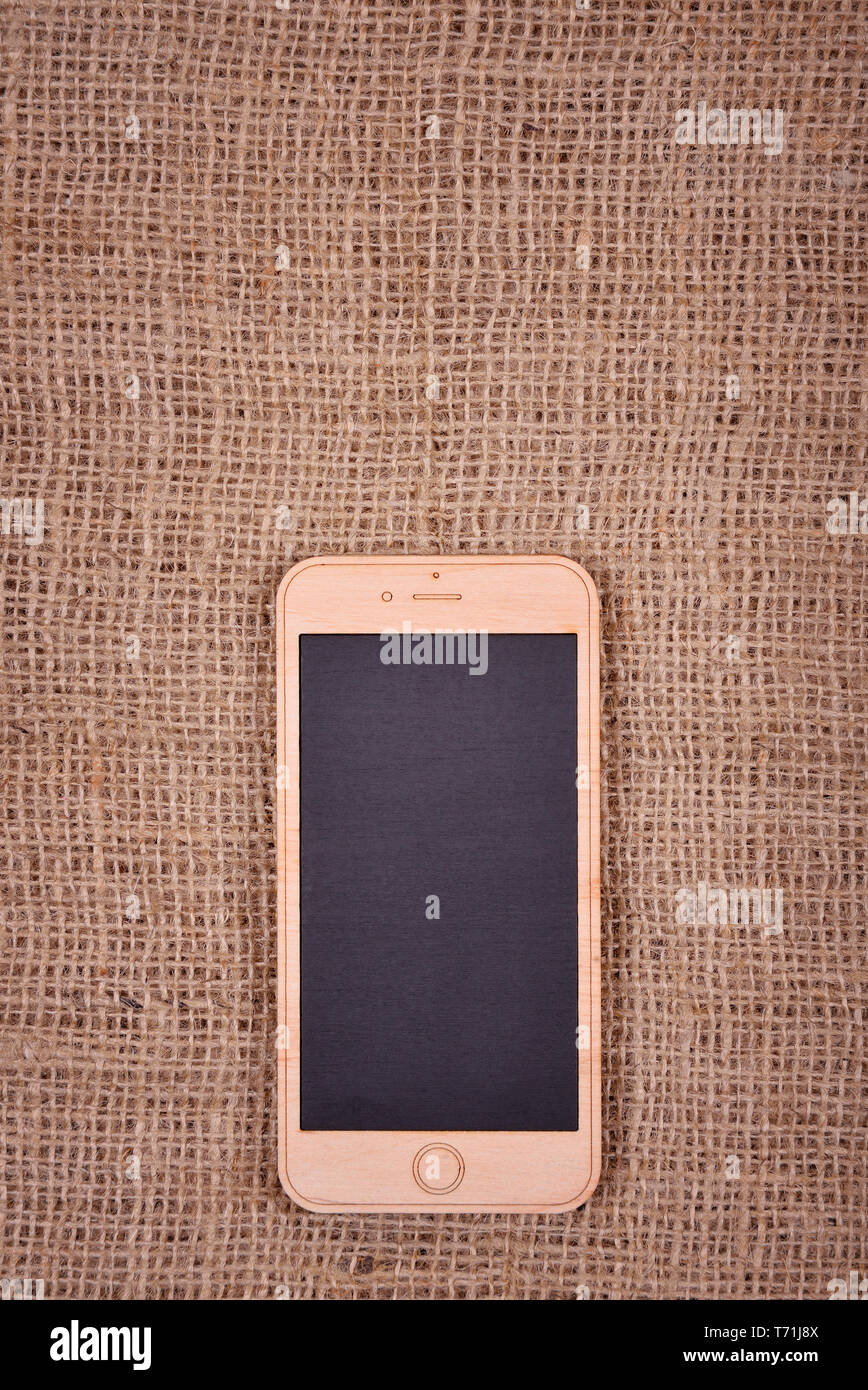 Holzspielzeug smartphone Stockfoto