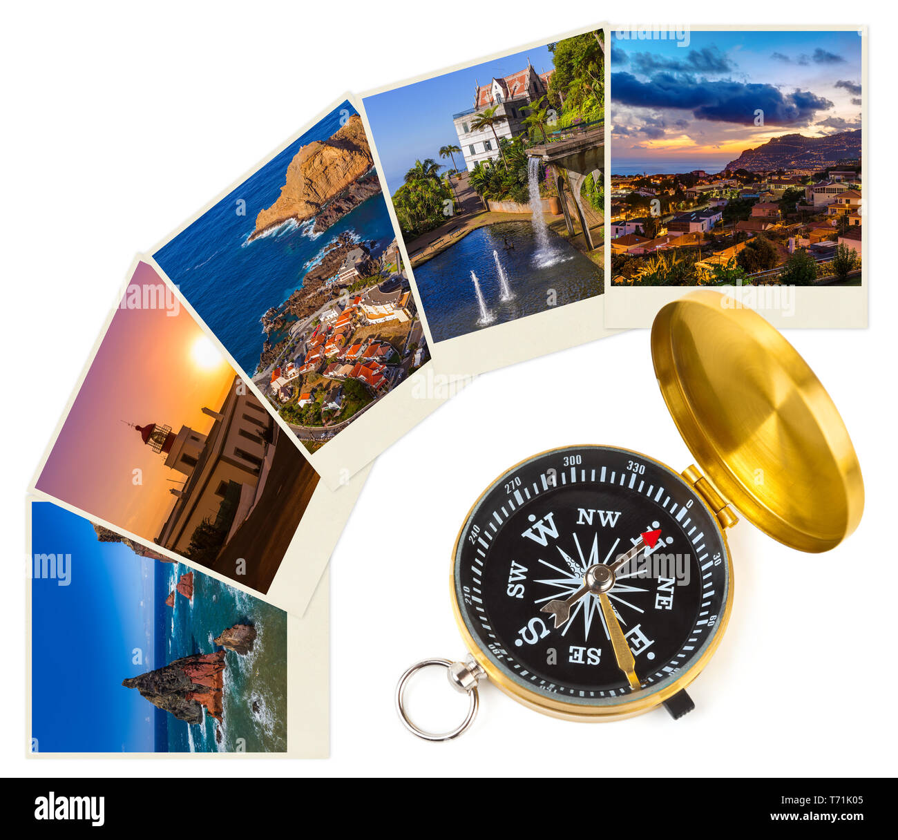 Die Insel Madeira Portugal travel Bilder (Fotos) und Kompass Stockfoto