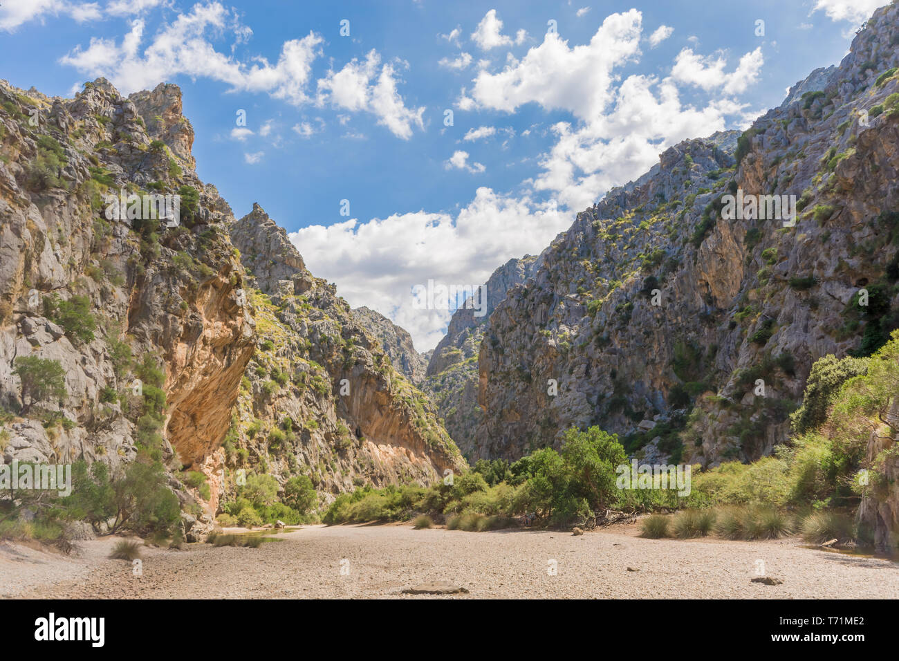Im Flussbett des Torrent de Pareis auf Mallorca Stockfoto