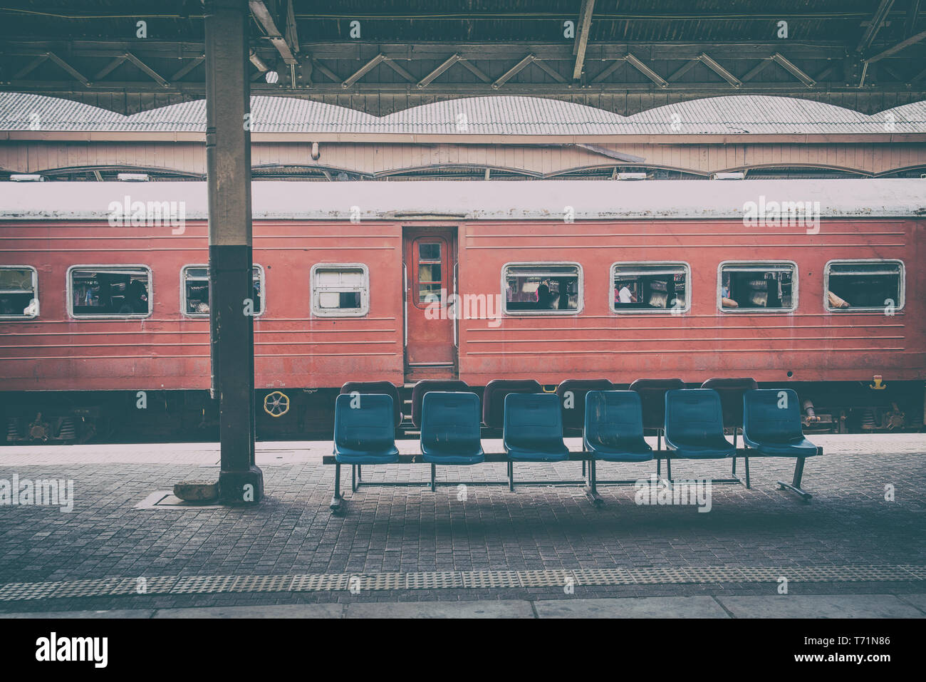 Alten roten Zug Stockfoto