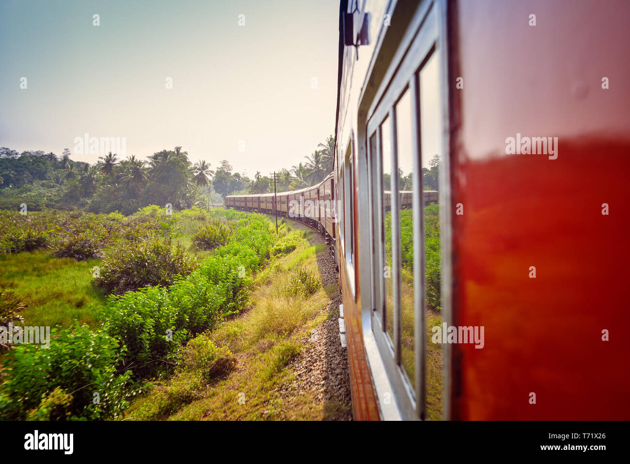 Alten roten Zug Stockfoto