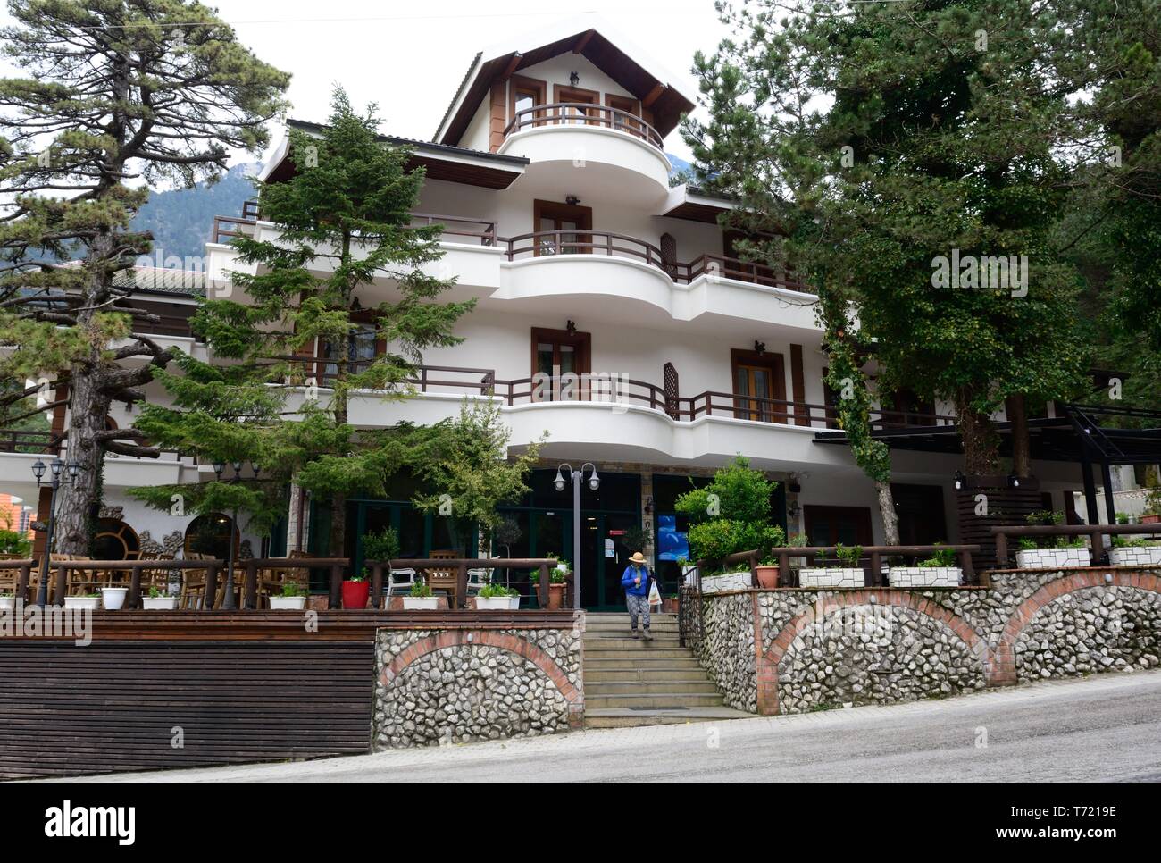 Albanische Hotel in Llogora Nationalpark Albanien Stockfoto