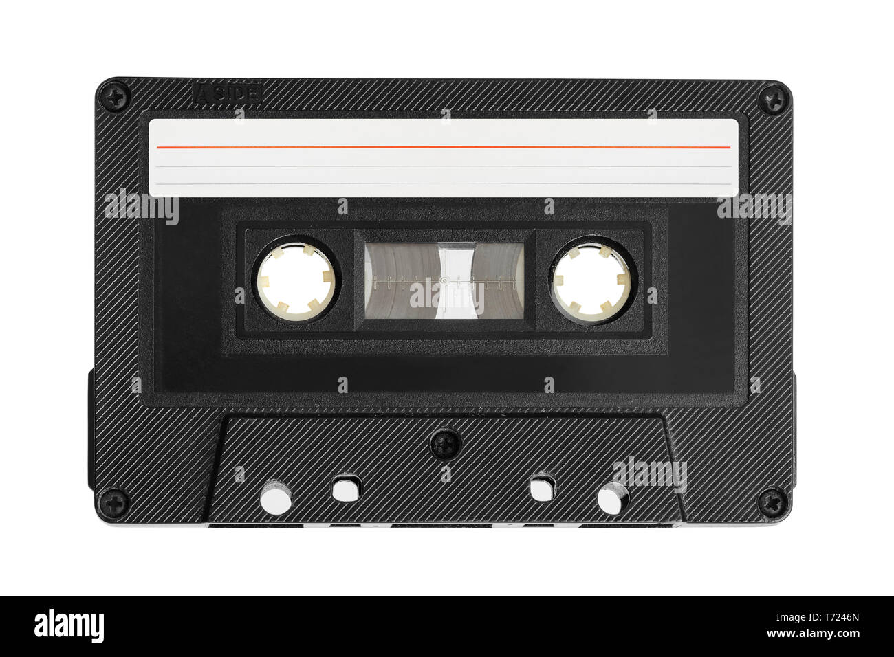 Audio Kassette mit leeres Etikett Stockfoto