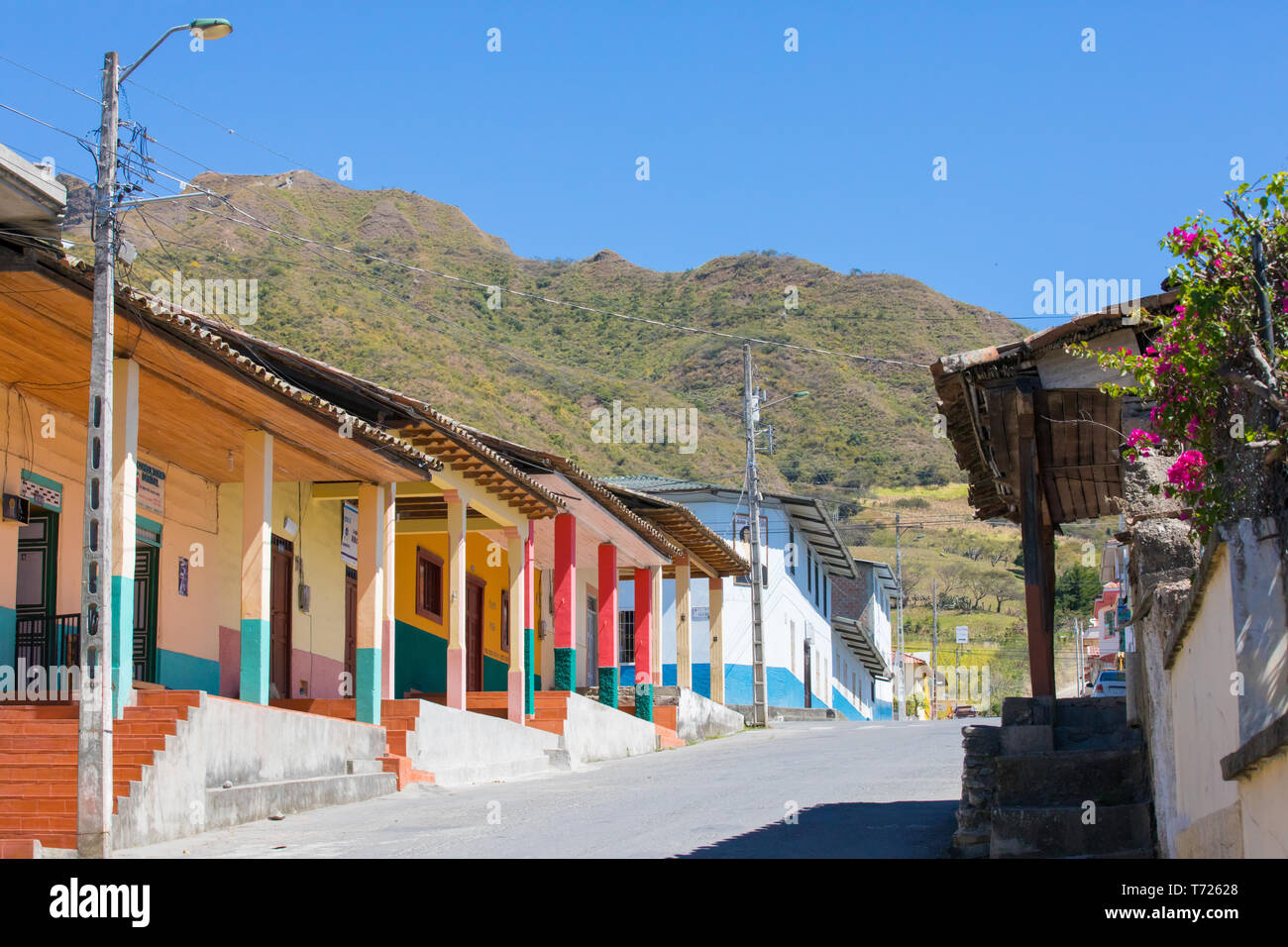 Straße in der Stadt Vilcabamba Ecuador Stockfoto