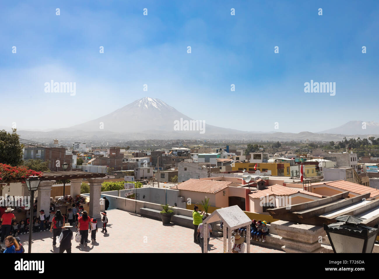 Panoramablick vom Bezirk Yanahuara Arequipa Peru Stockfoto