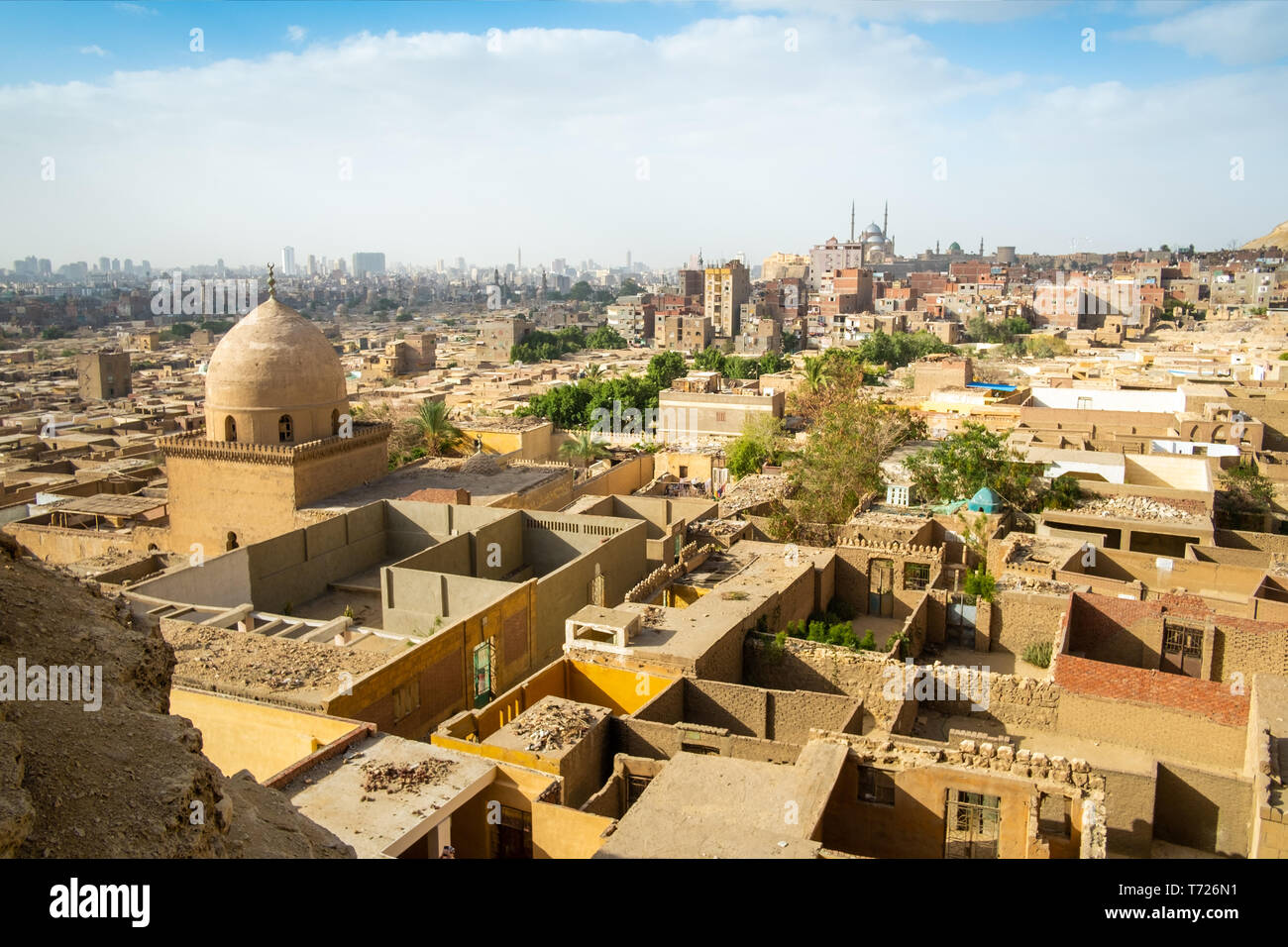 Moschee und das Mausoleum von Shahin Al-Khalwati Blick über Kairo Stockfoto