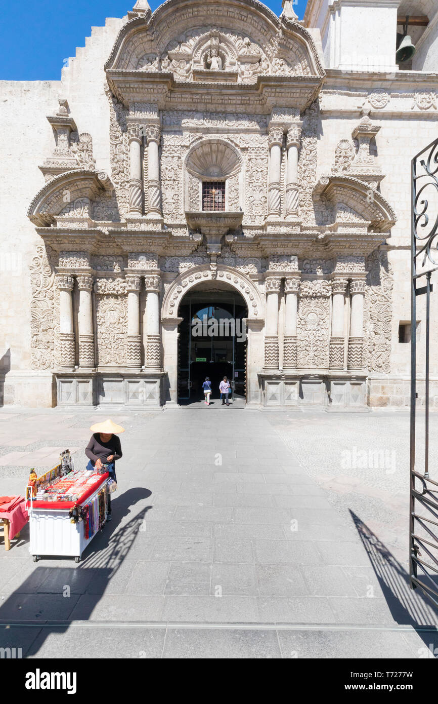 Kirche des Unternehmens Außenansicht Arequipa Stockfoto