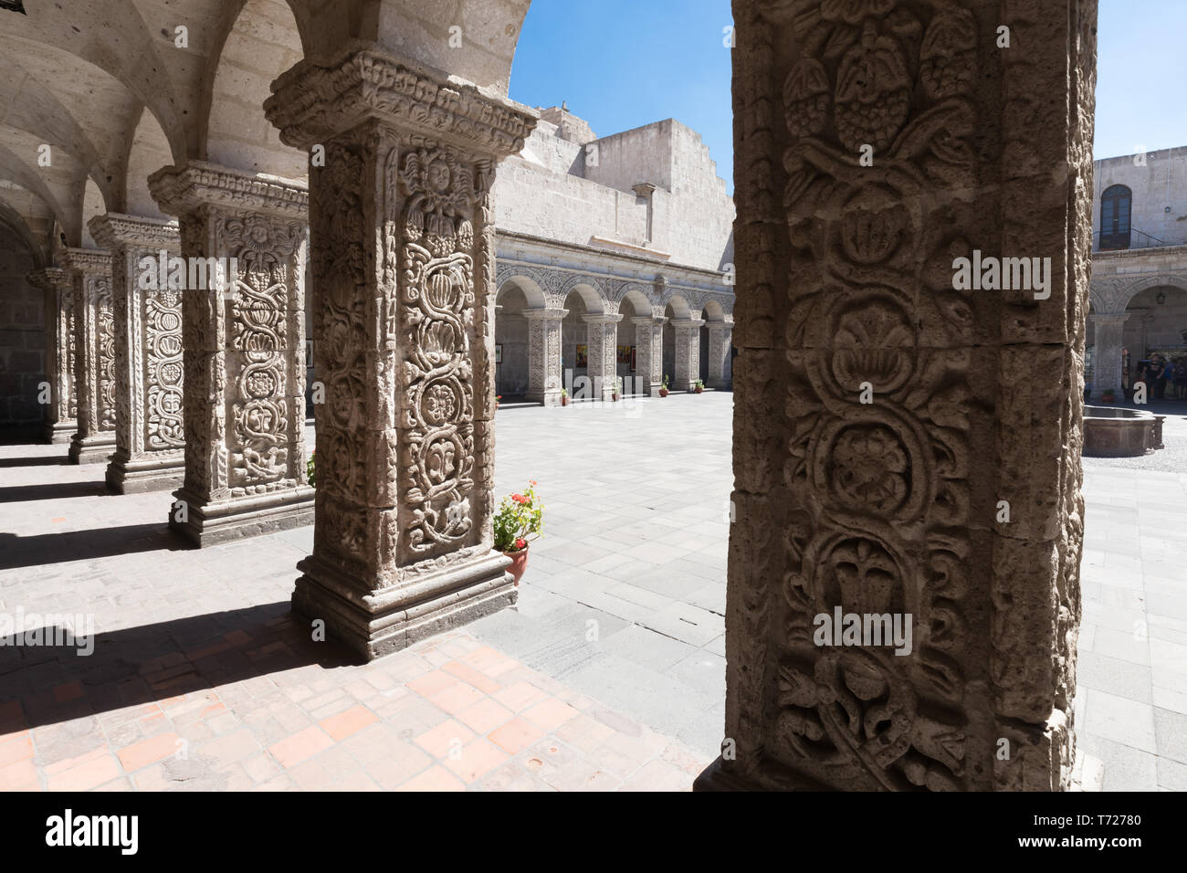 Kreuzgang des Klosters Firma Blick von arkaden Arequipa Peru Stockfoto