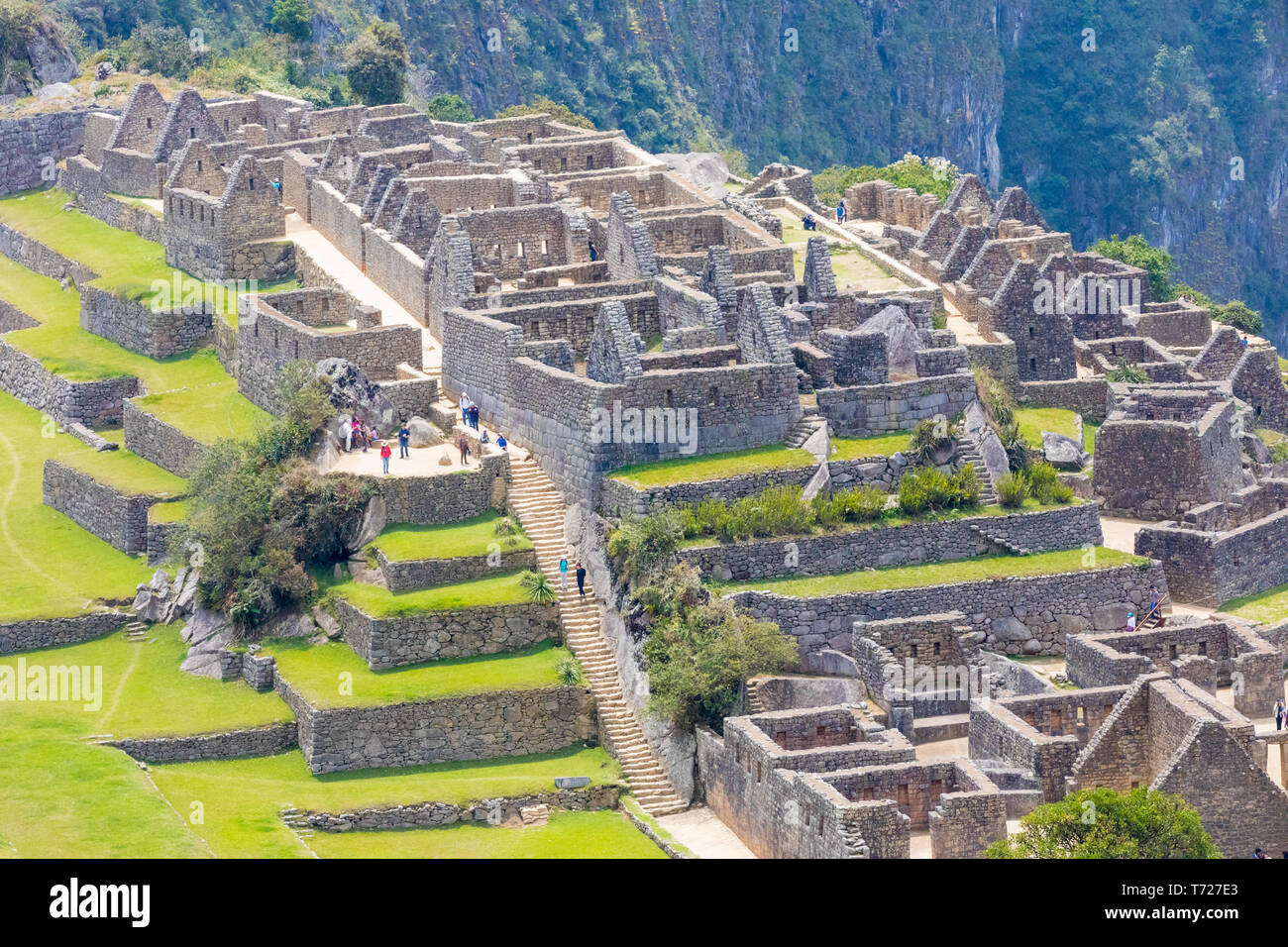 Bereich der drei Portale und Acllahuasi Machu Picchu Peru Stockfoto