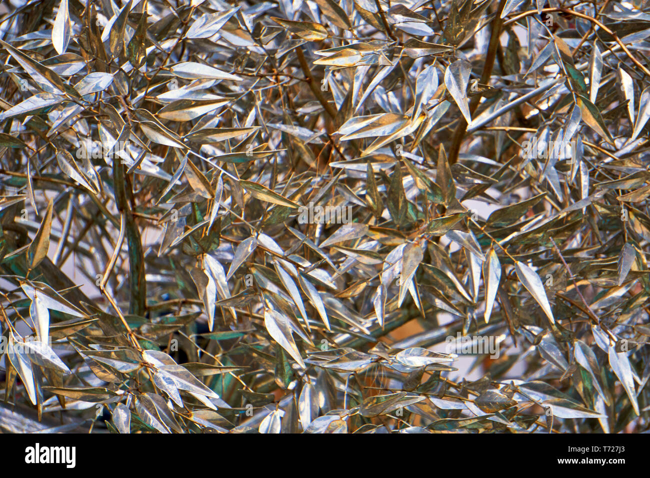 Abstrakte Texturen Baum Blätter Aus Aluminium Stockfoto