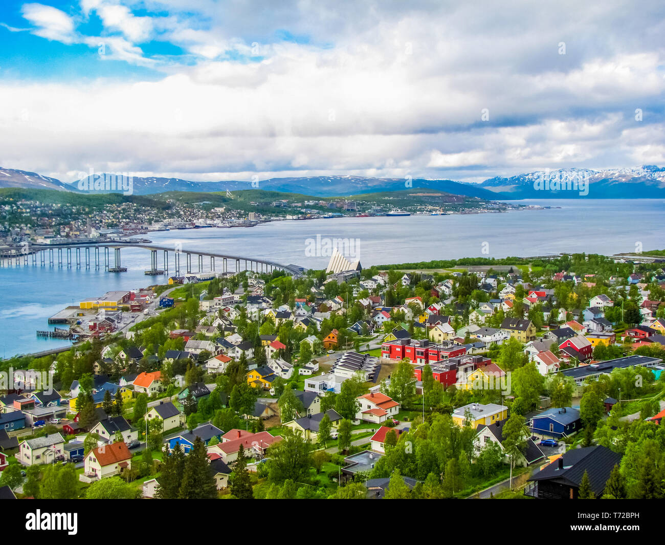 Luftaufnahme von Tromsø, Norwegen Stockfoto
