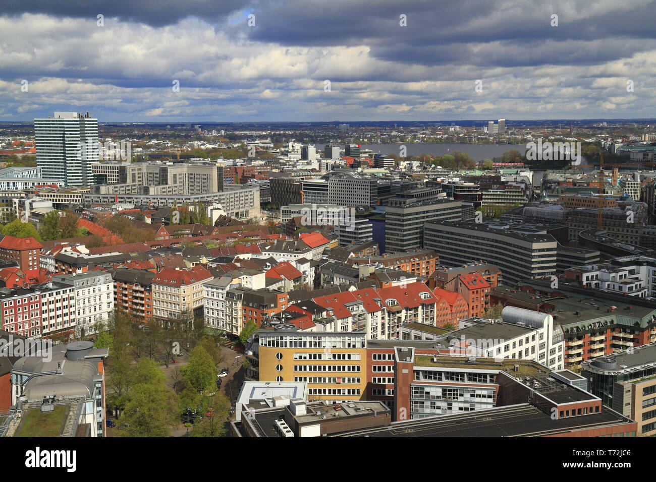 Luftaufnahme von Hamburg Stockfoto