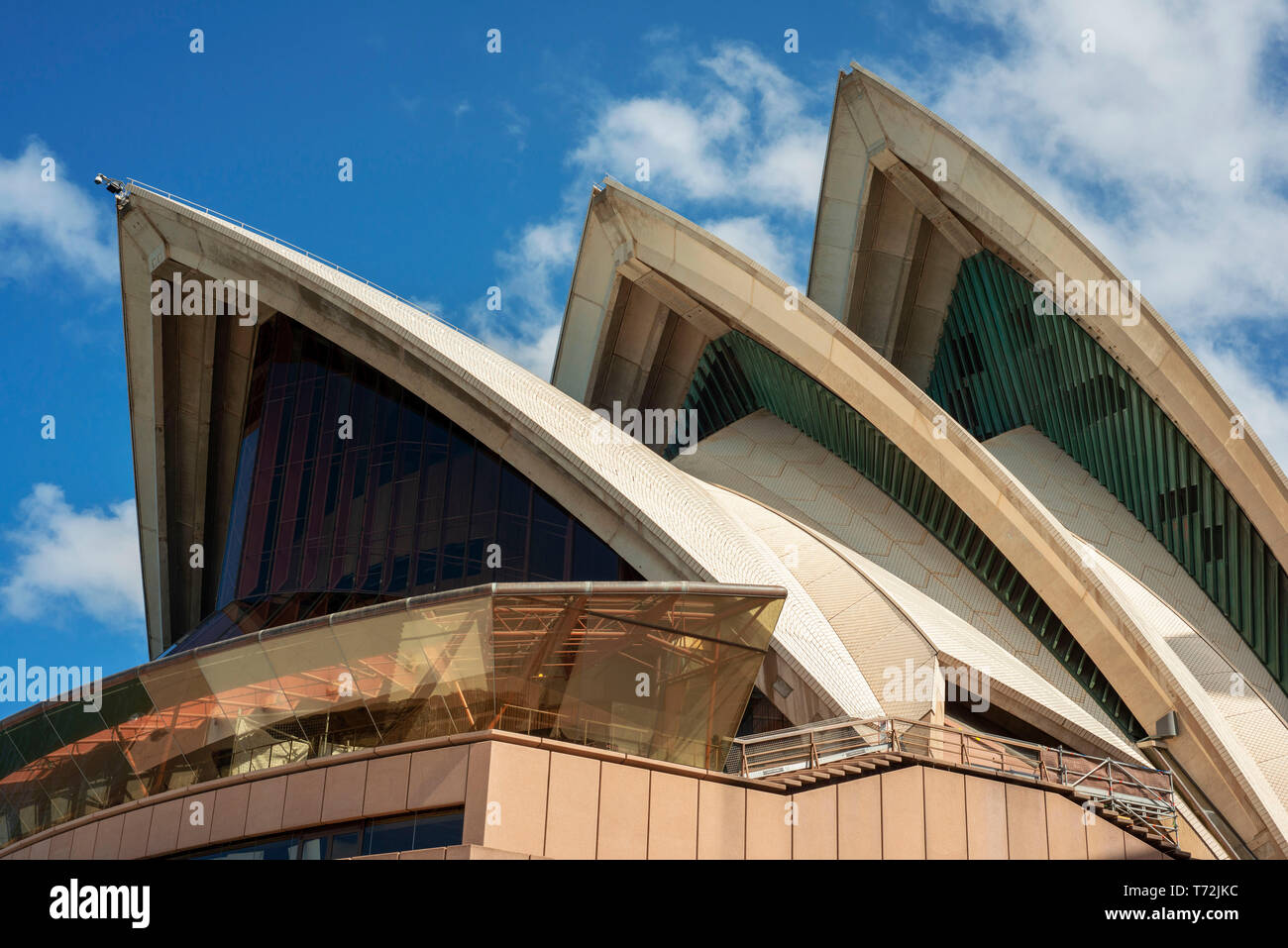 Außenfassade Außenfassade des Sydney Opera House, Sydney, New South Wales, Australien Stockfoto