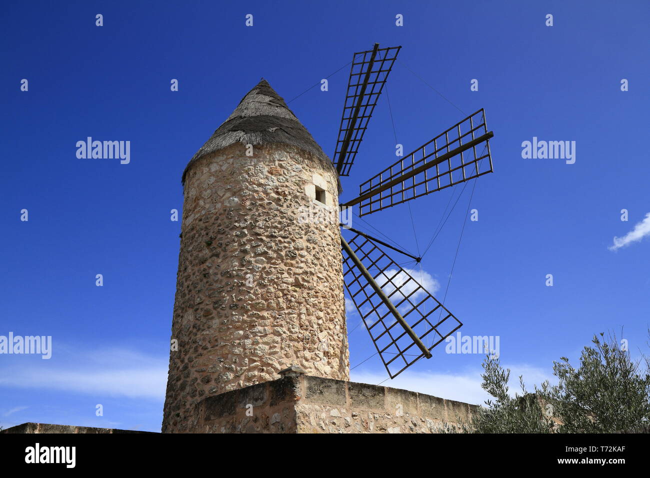 Alte Windmühle in Sineu, Mallorca, Spanien Stockfoto