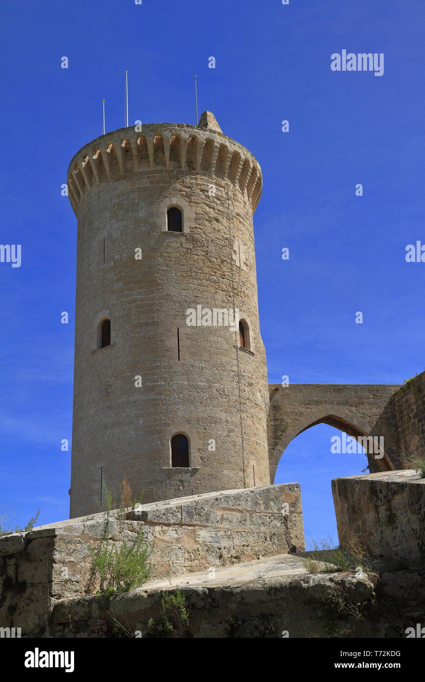 Mittelalterliche Burg Bellver in Palma De Mallorca, Spanien Stockfoto