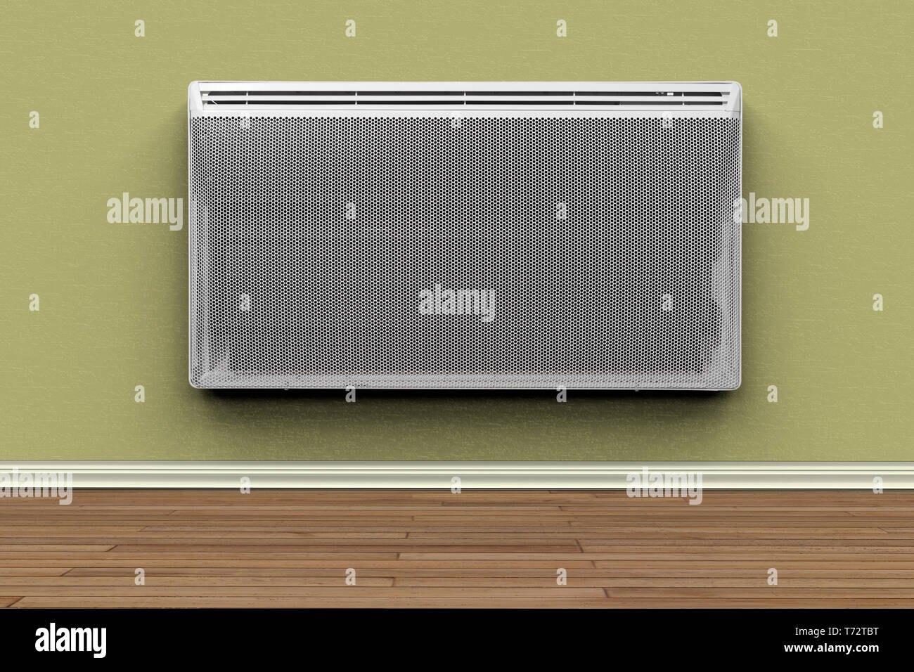 3D-Rendering von einer elektrischen Heizung im Zimmer Stockfoto