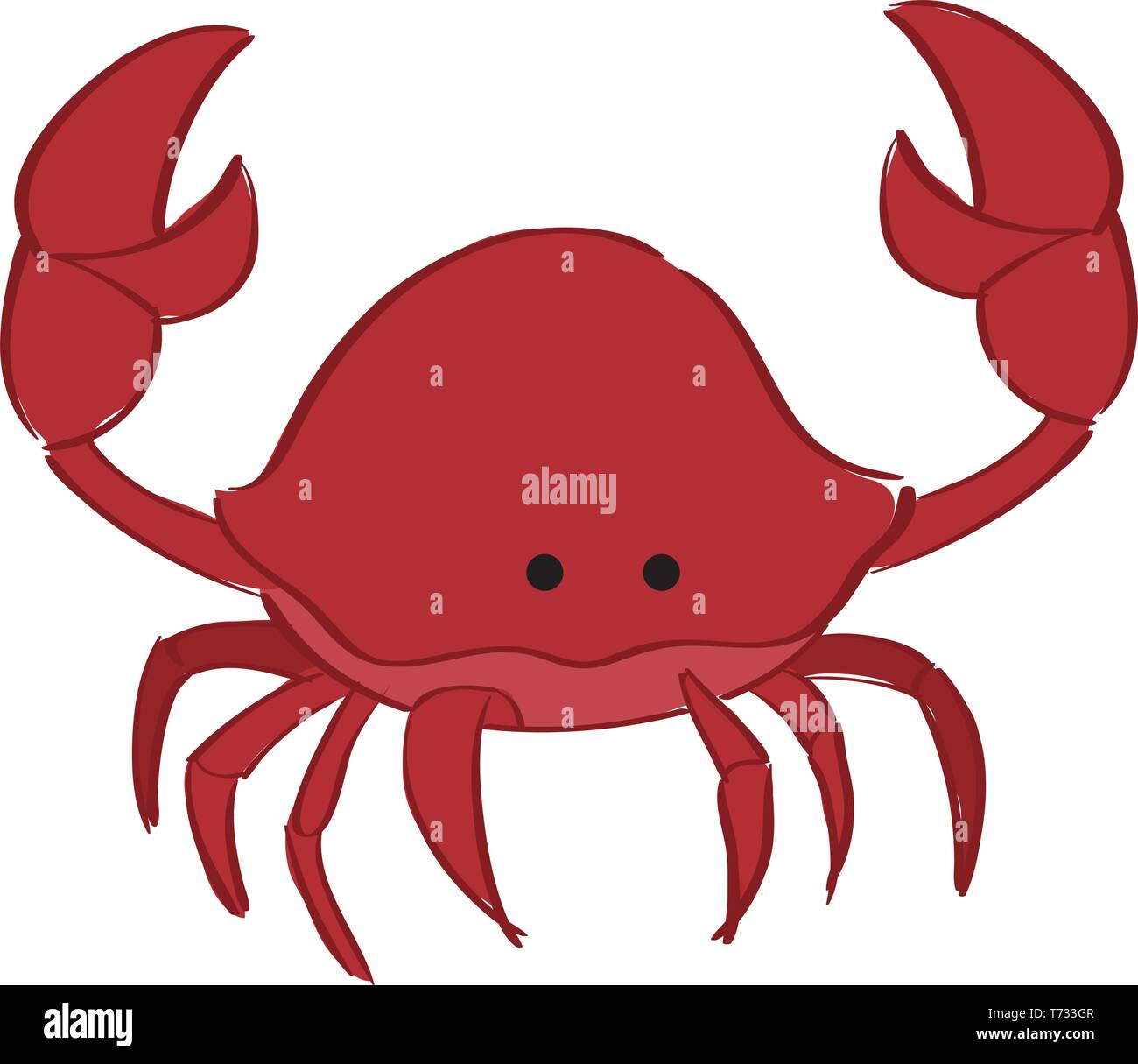 Eine rote Krabbe auf weißem Hintergrund Stock Vektor