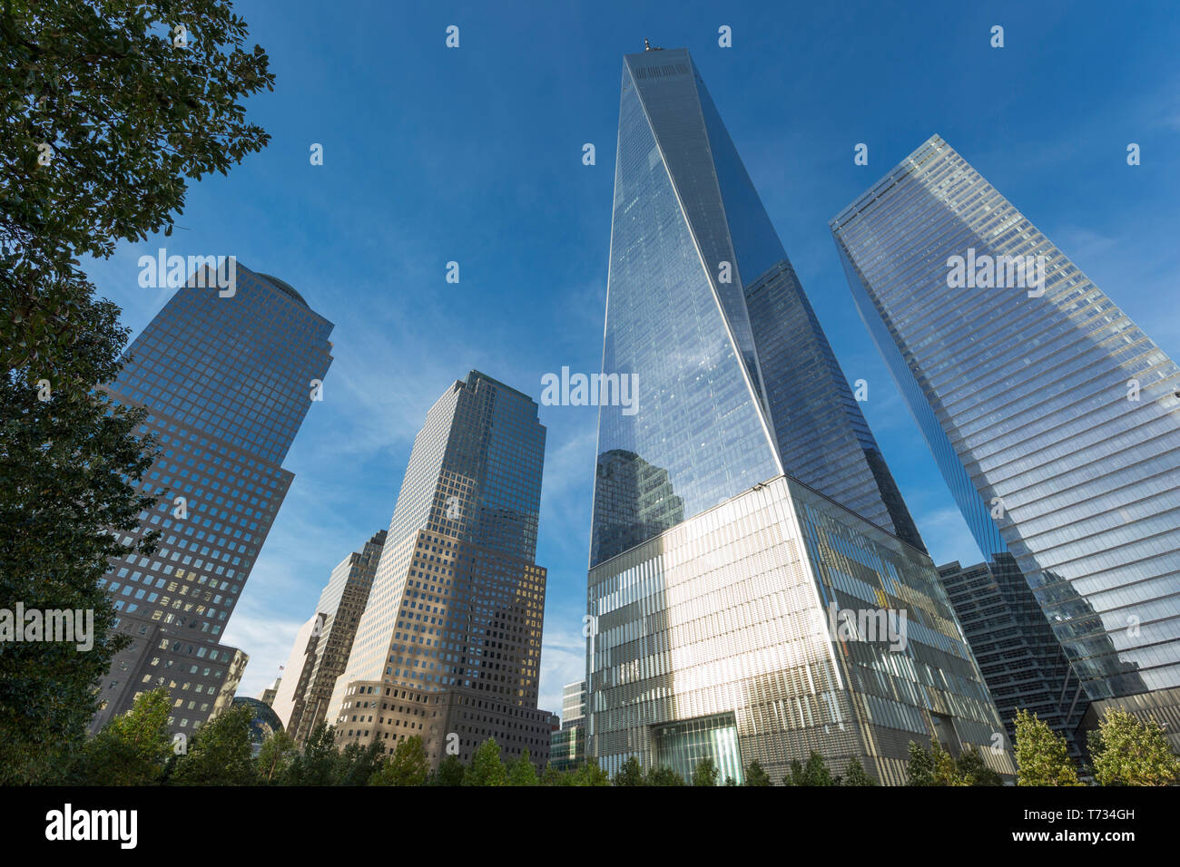 Das ONE WORLD TRADE CENTER (© LIBESKIND CHILDS GOTTESDIENER SOM 2016) WORLD TRADE CENTER DOWNTOWN MANHATTAN NEW YORK CITY USA Stockfoto