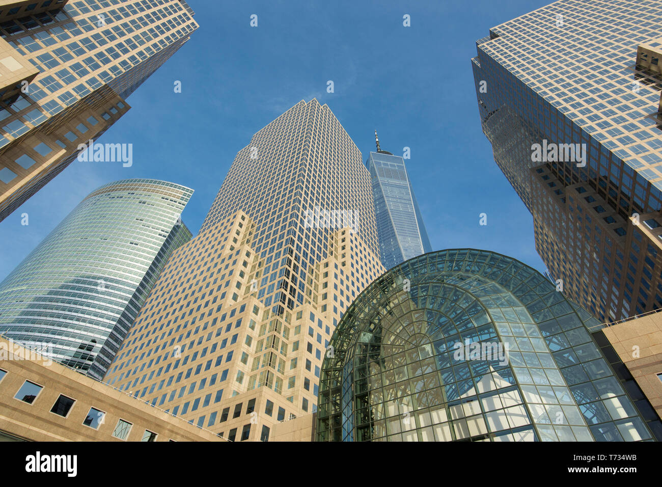 ATRIUM WESTFIELD WORLD TRADE CENTER SHOPPING MALL (© SANTIAGO CALATRAVA 2016) DOWNTOWN MANHATTAN NEW YORK CITY USA Stockfoto