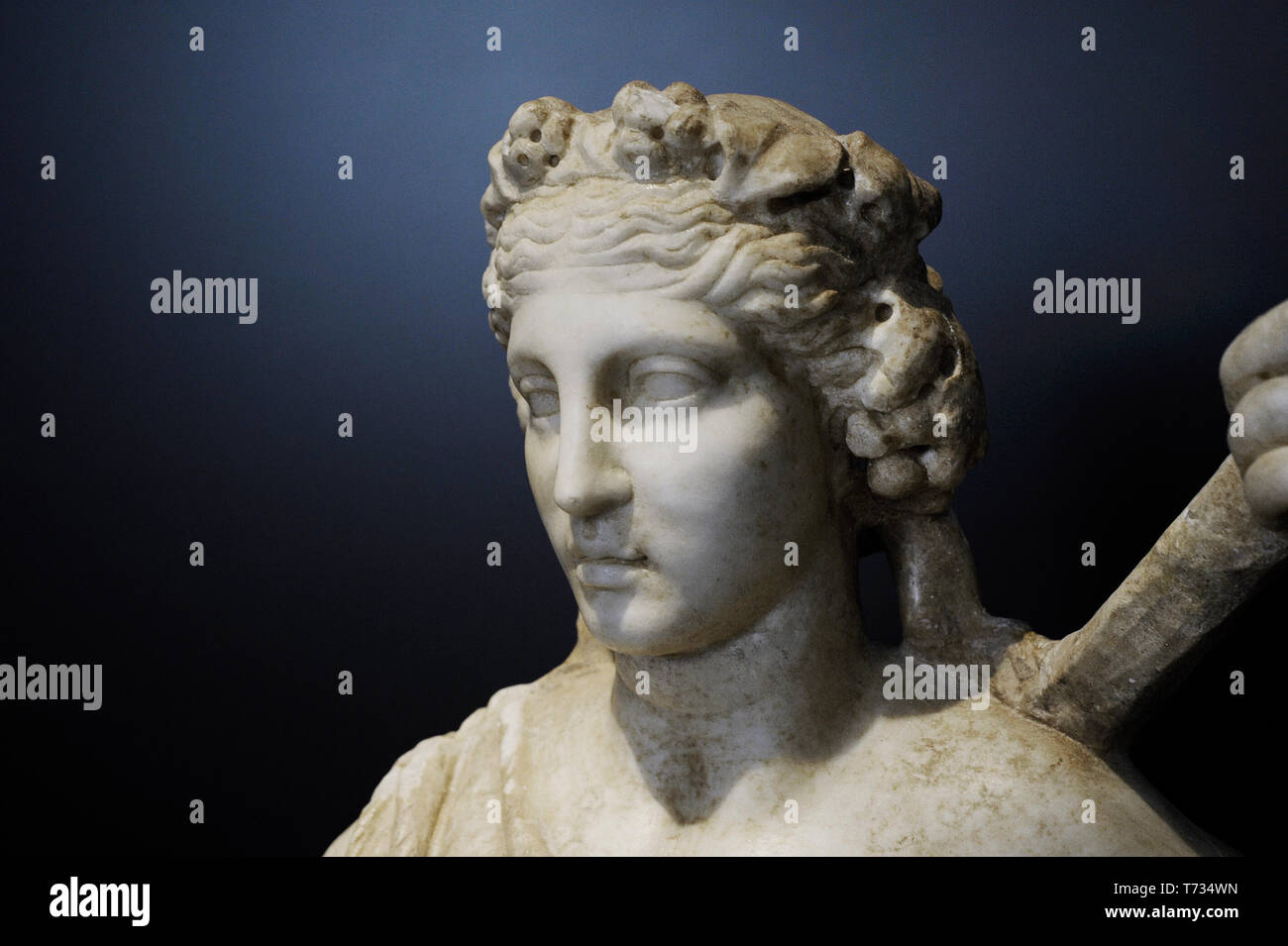 Statue von Bacchus. Detail. Roman. 2. Marmor. Von Aldaya (Valencia, Spanien). Nationalen Archäologischen Museum. Madrid. Spanien. Stockfoto