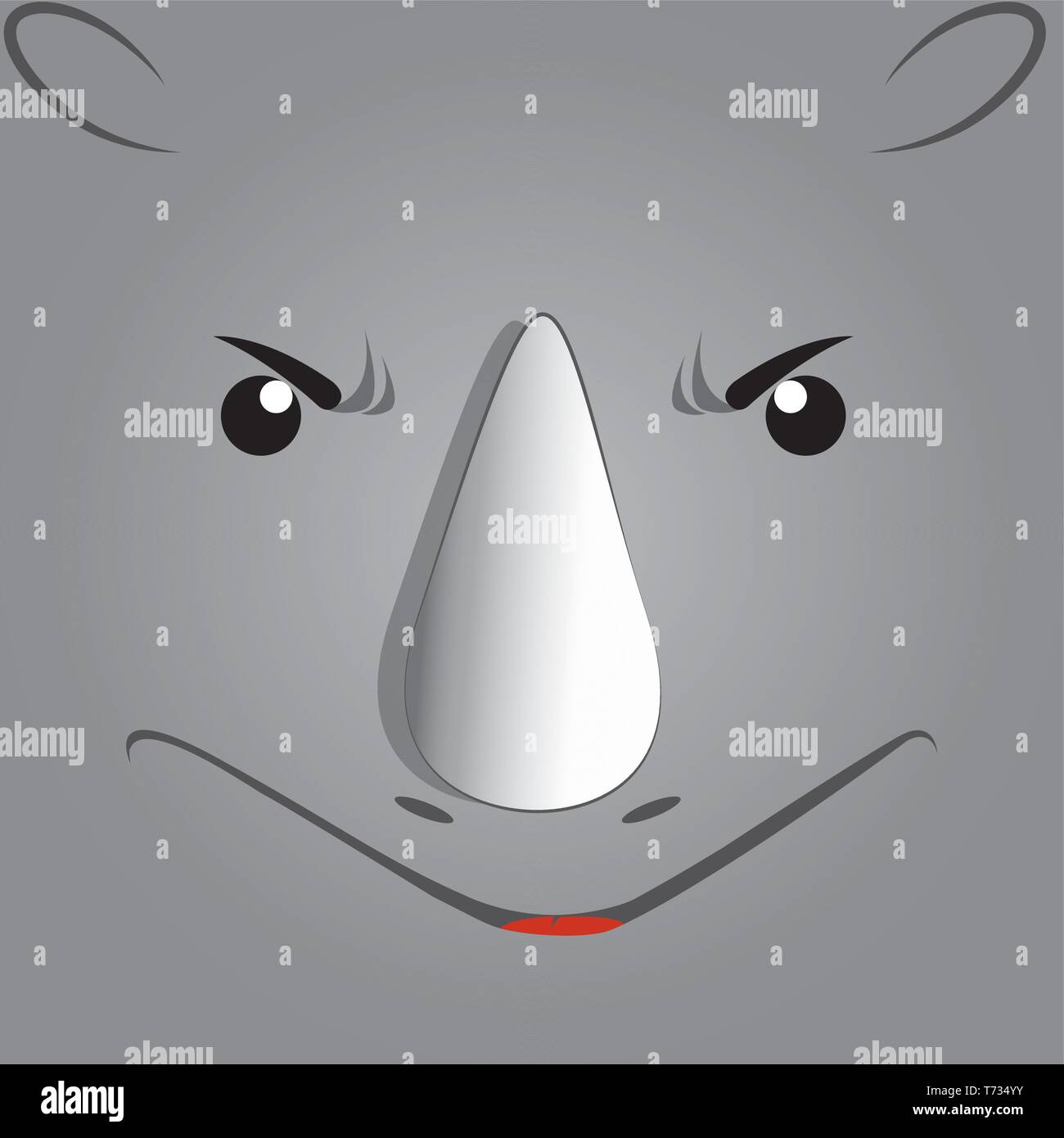 Karikatur von einem niedlichen rhino Gesicht. Stock Vektor