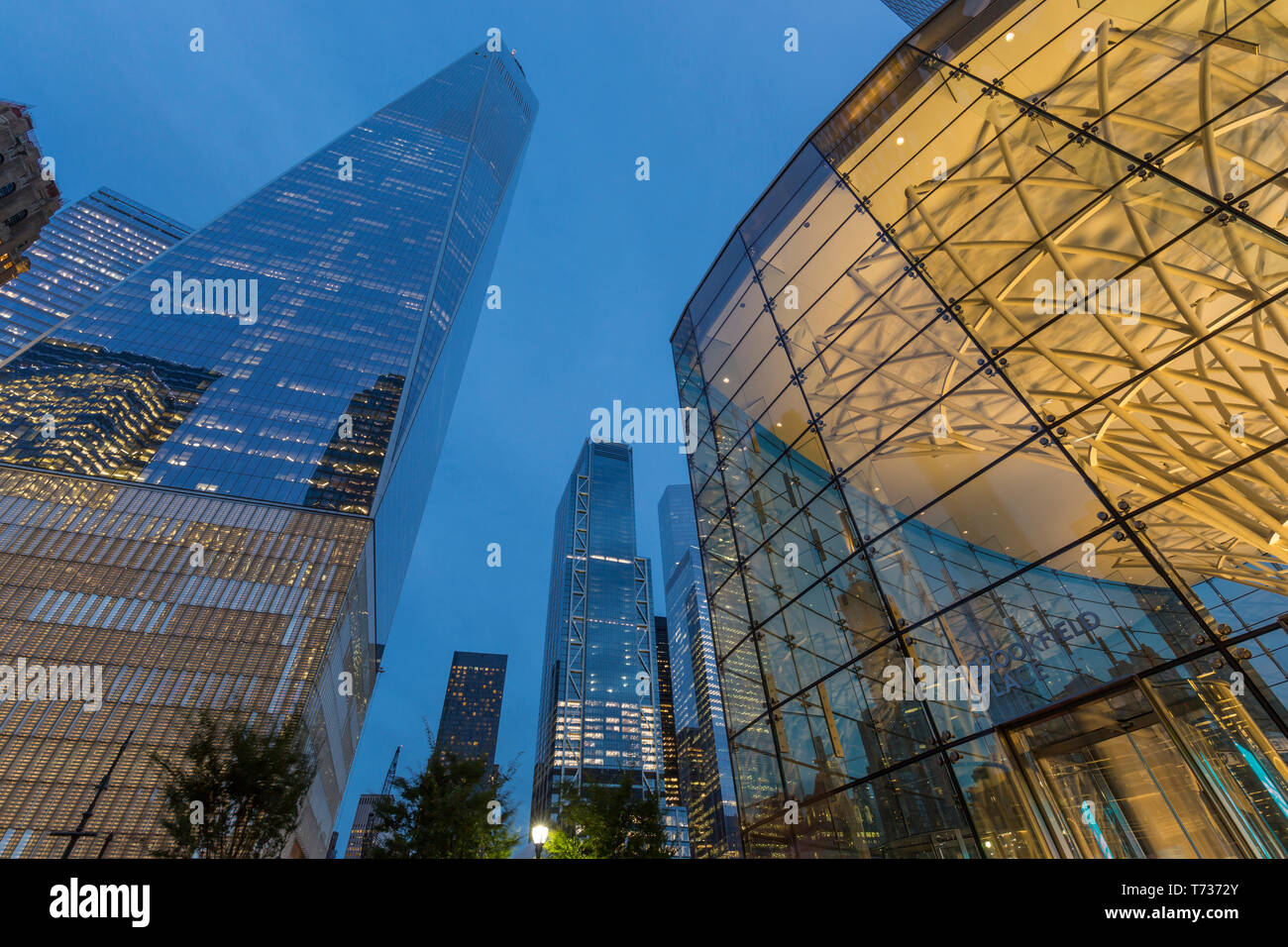 Das ONE WORLD TRADE CENTER (© LIBESKIND CHILDS GOTTESDIENER SOM 2016) WESTFIELD WORLD TRADE CENTER DOWNTOWN MANHATTAN NEW YORK CITY USA Stockfoto
