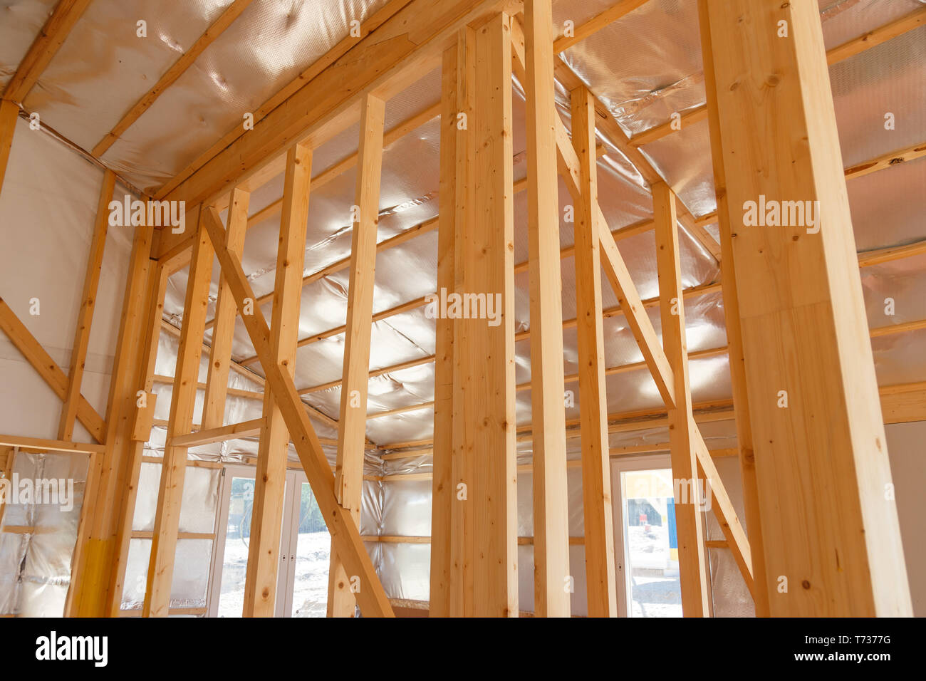 Gerahmte Holzkonstruktion Haus Stockfoto