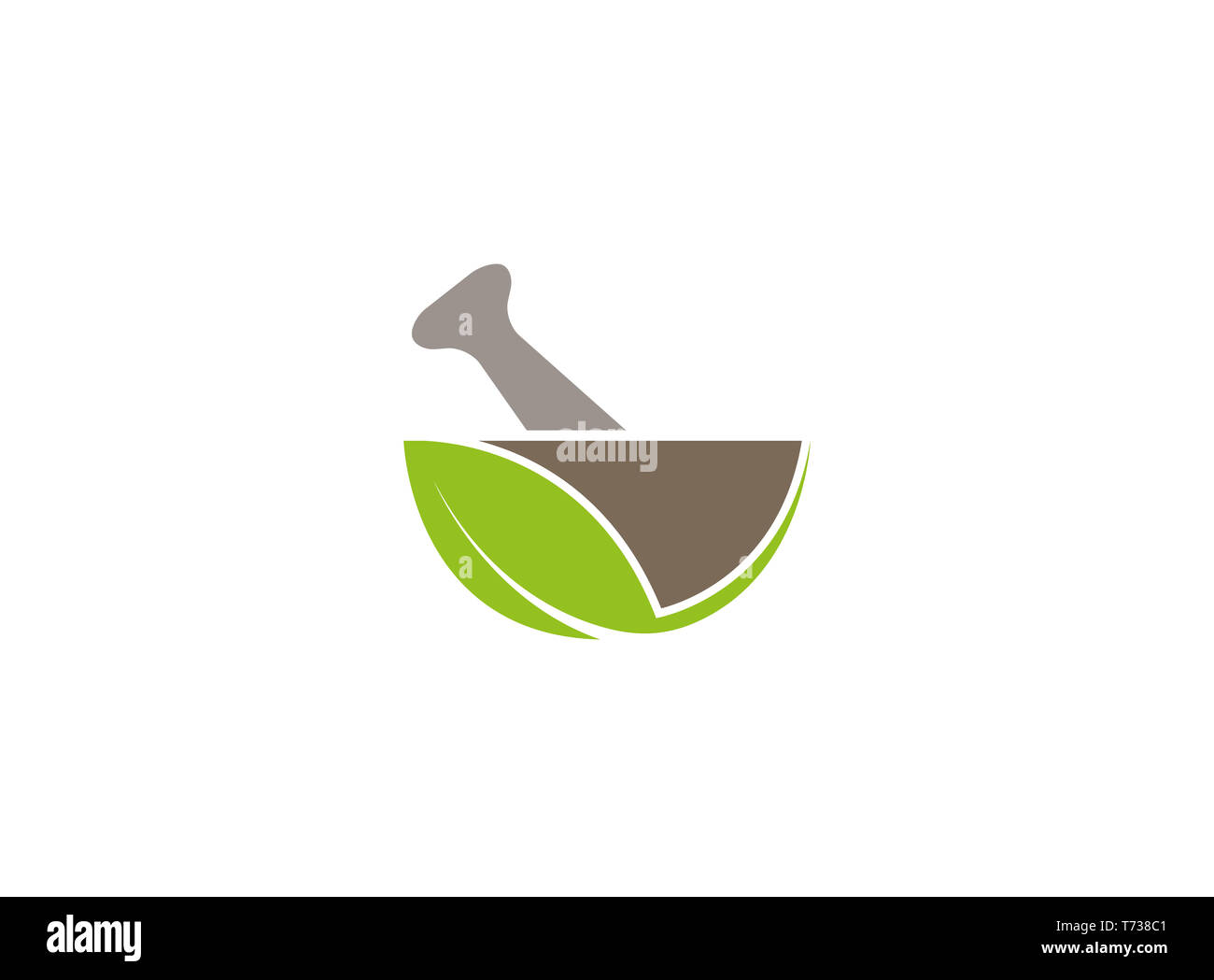Apotheke bio und naturel Rezept Logo Design Illustration Stockfoto