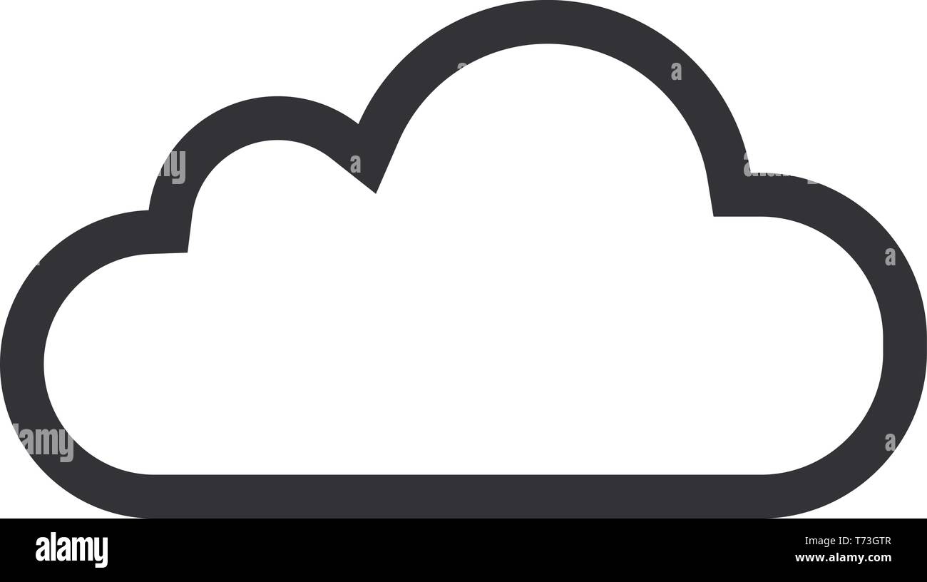 Cloud line Art Symbol oder Symbol für Cloud Web Storage oder Wetter Stock Vektor