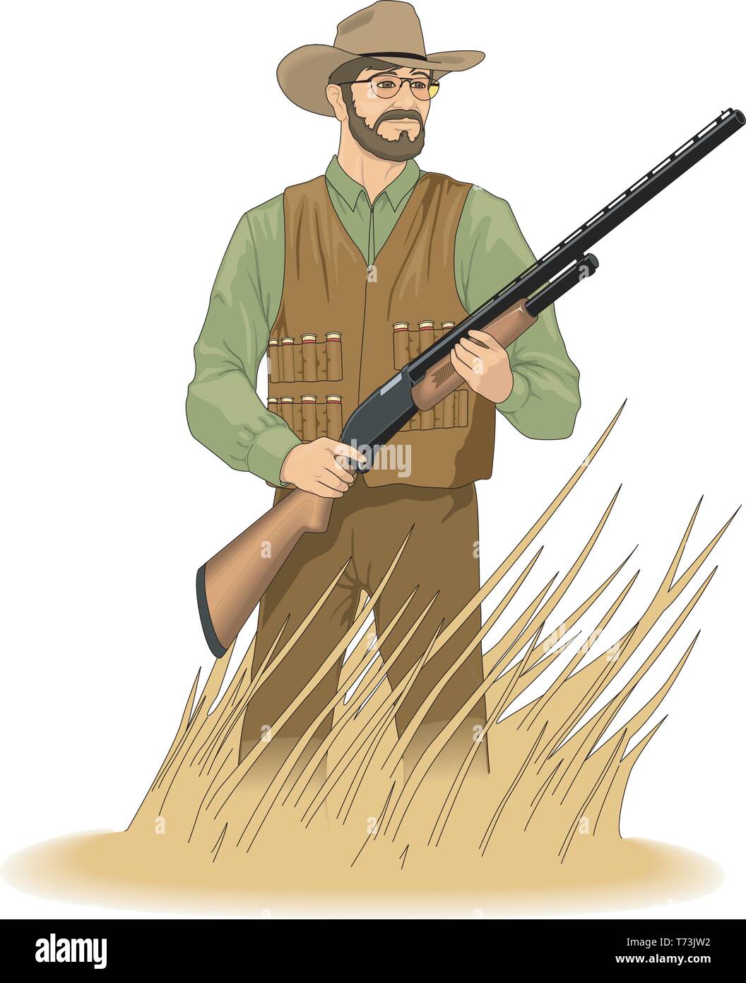 Hunter Vector Illustration Stock Vektor