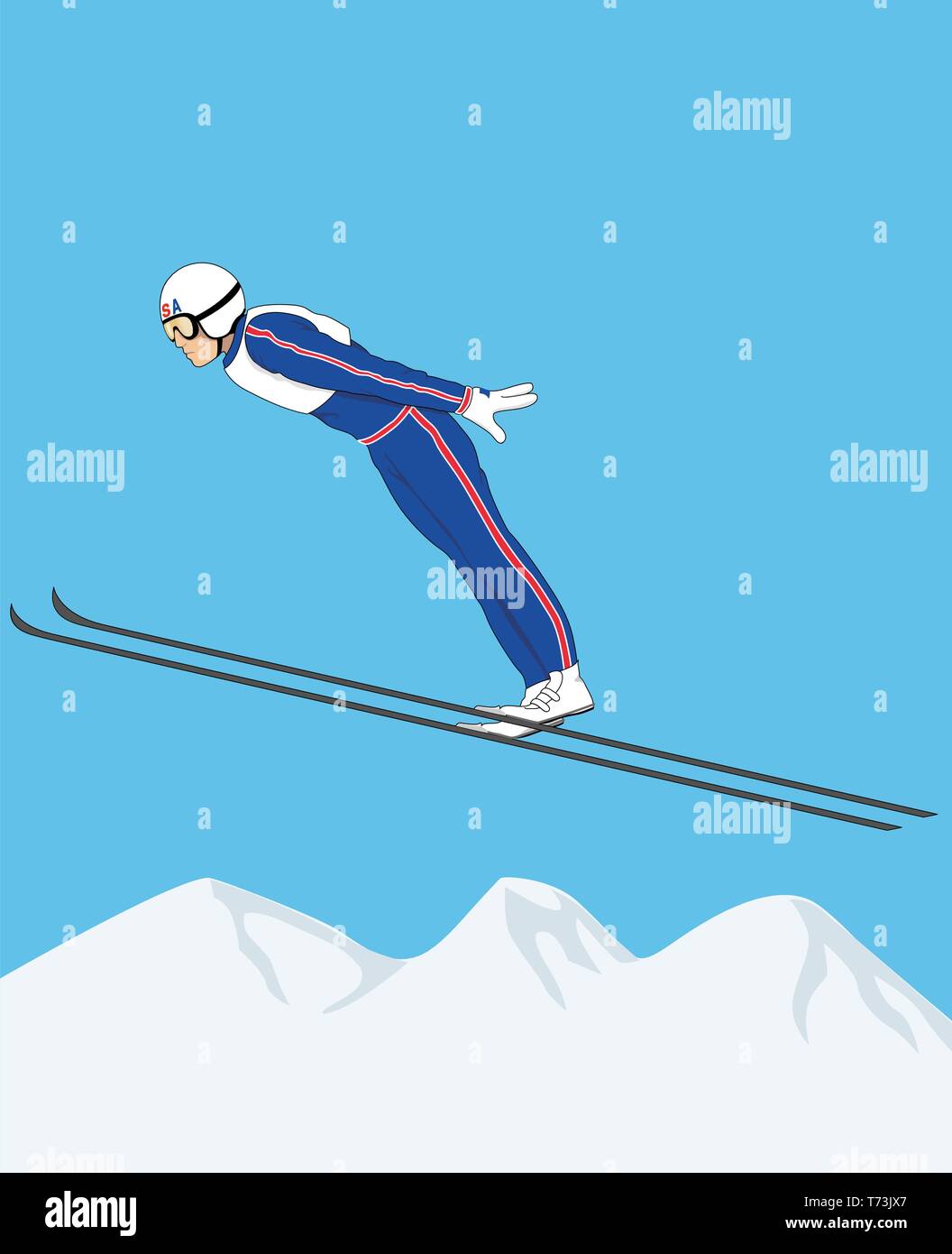 Skispringer Vector Illustration Stock Vektor