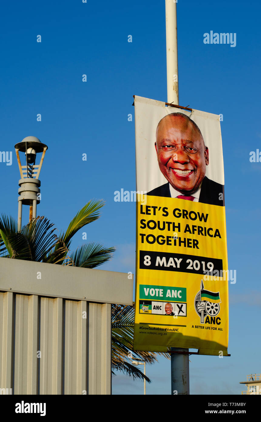 Eine African National Congress Street Poster an der Stelle, Durban. Stockfoto