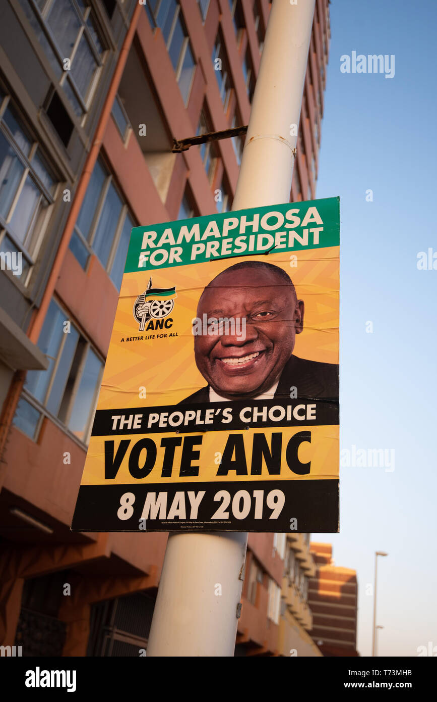 Eine African National Congress Street Poster an der Stelle, Durban. Stockfoto