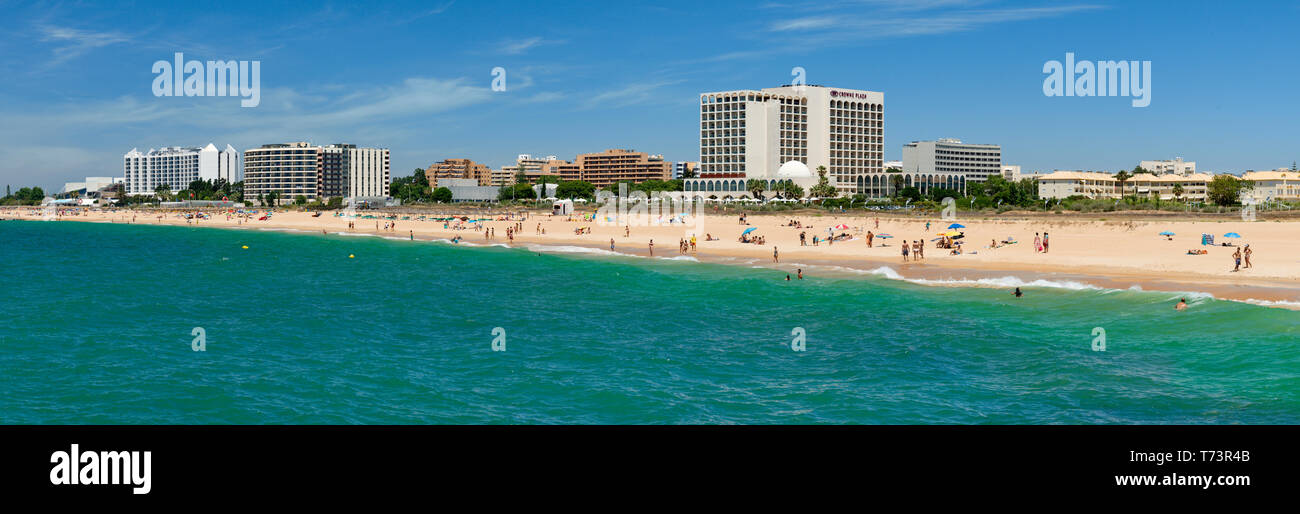 Vilamoura Hotels und Strand Stockfoto