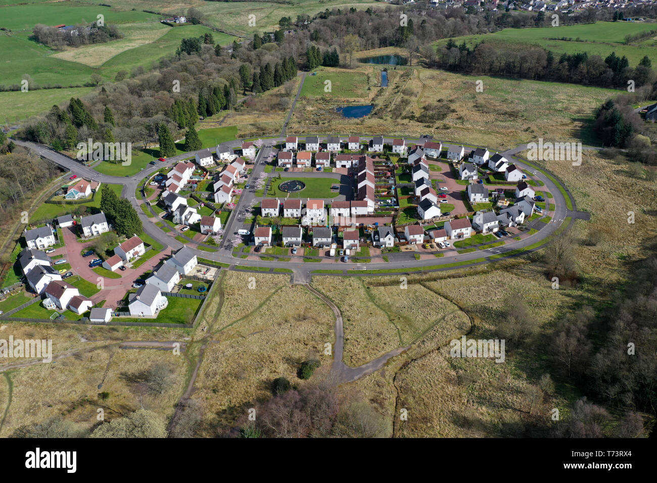 Antenne drone Ansicht der oval geformten Gehäuses Entwicklung DE Stockfoto