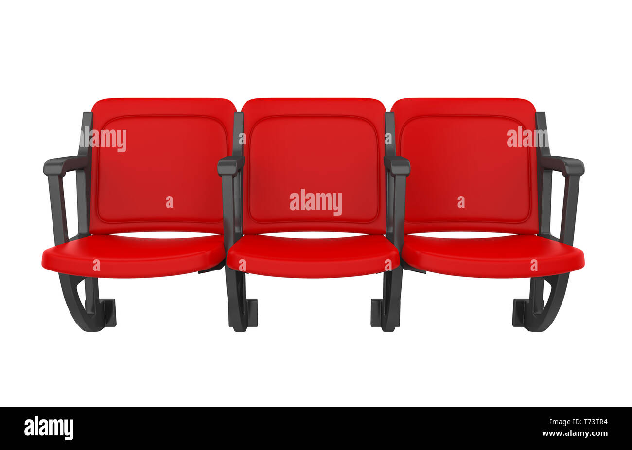 Rot Stadion Sitze isoliert Stockfoto