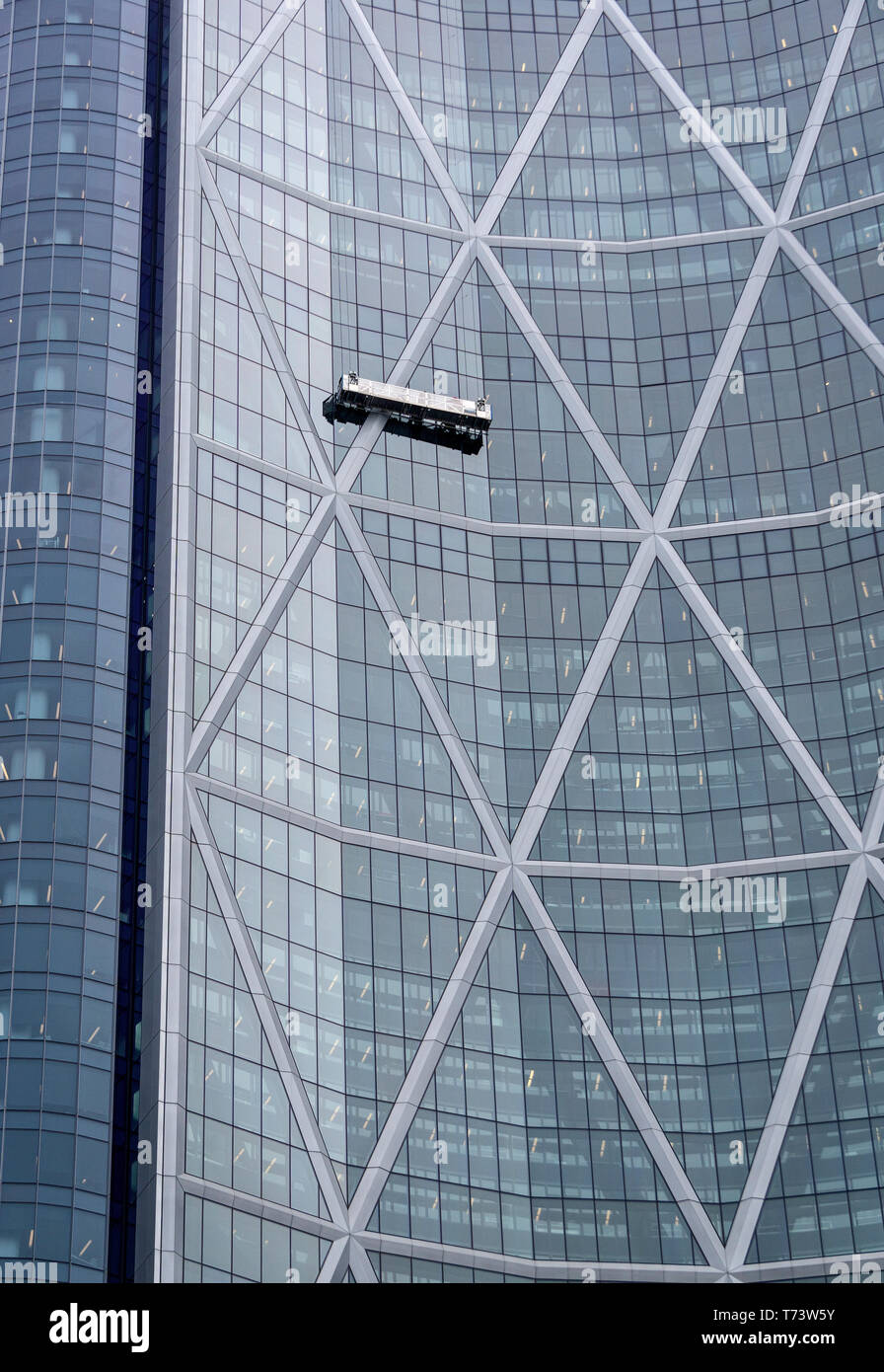 Fensterreinigung Bug Gebäude Calgary, Alberta Kanada Stockfoto
