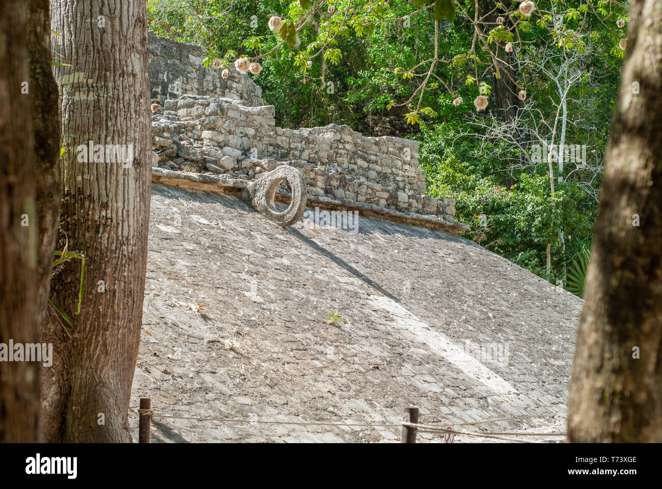 Screenshot des Pelota spiel Ring, in der Maya-ruinen von der archäologischen Zone von Coba, auf der Halbinsel Yucatan Stockfoto
