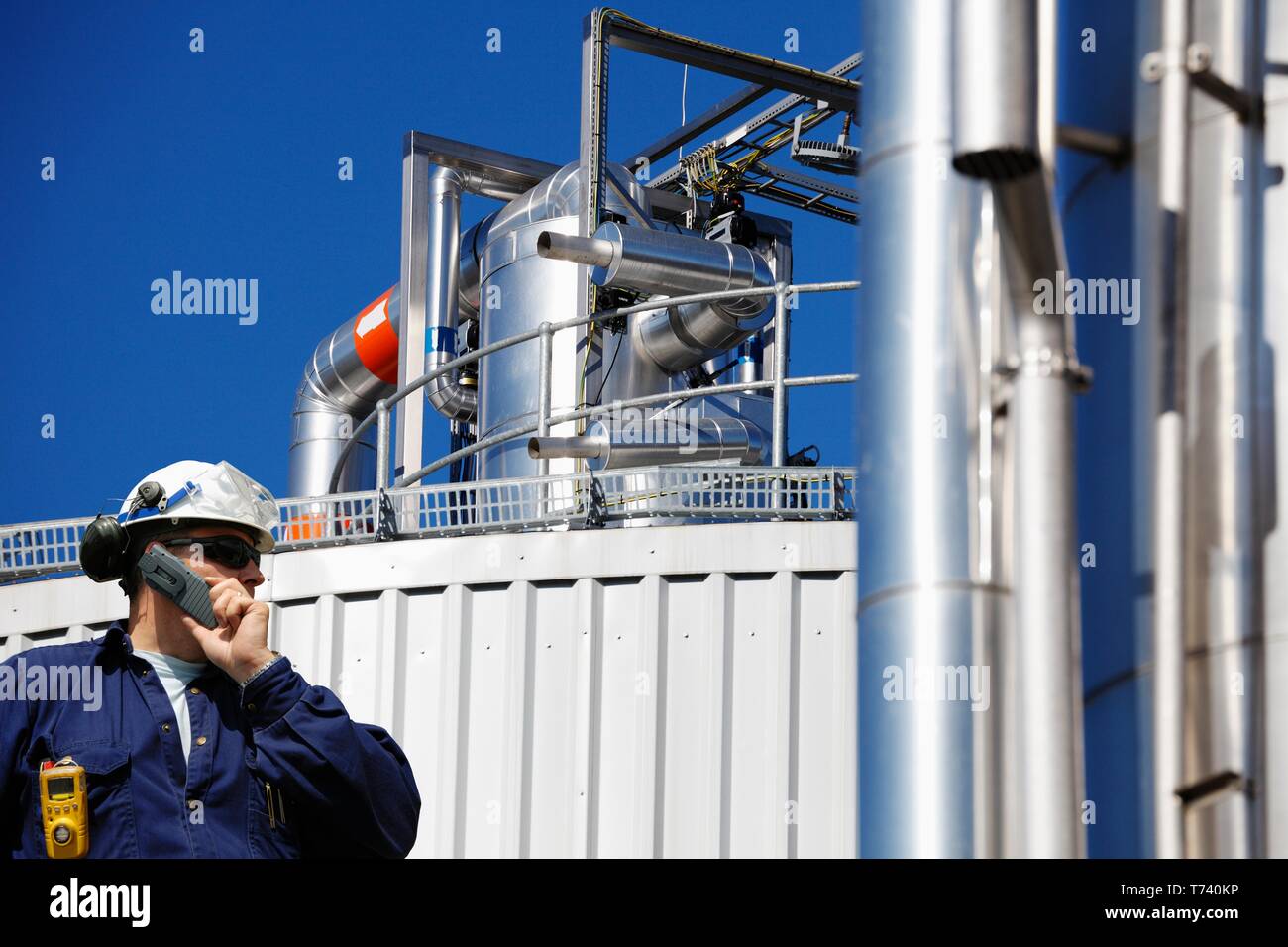Ölraffinerie Arbeitnehmer Stockfoto