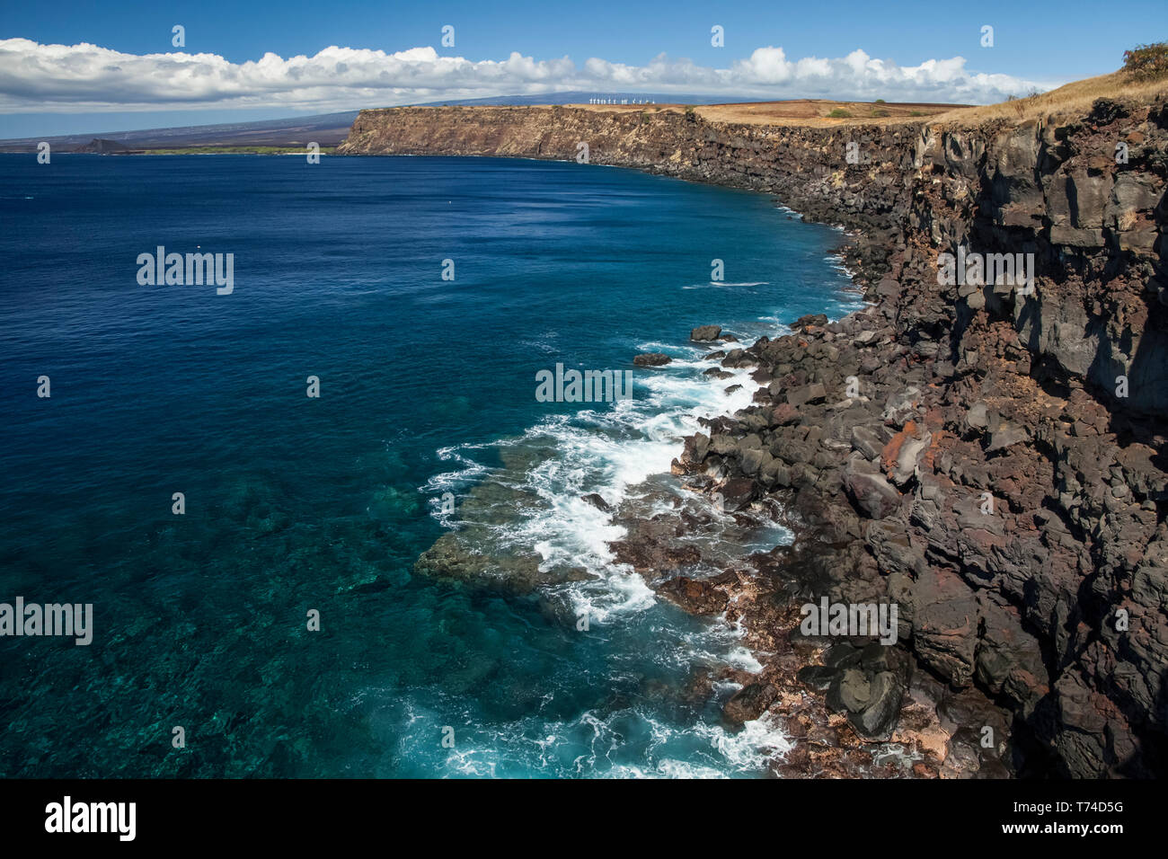 Küste von South Point, auch als Ka Lae Nat'l Historic Landmark District, auf der Insel von Hawaii, Der Südlichste Punkt In den USA bekannt Stockfoto