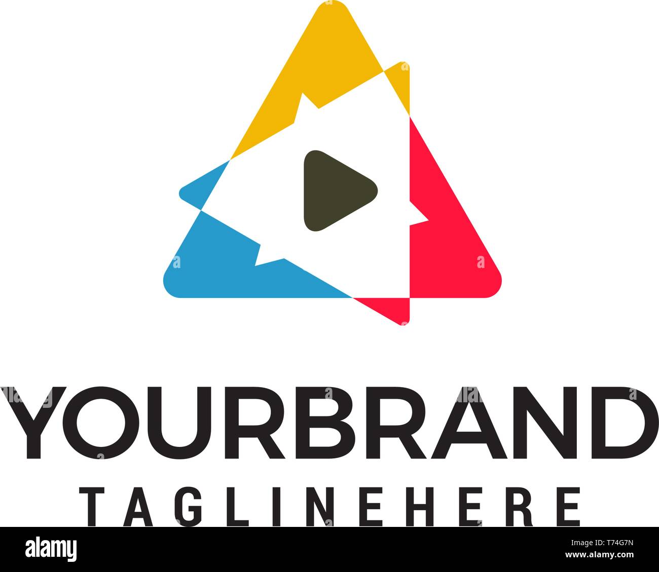 Dreieck Smart Media Logo Design Konzept Vorlage Vektor Stock Vektor