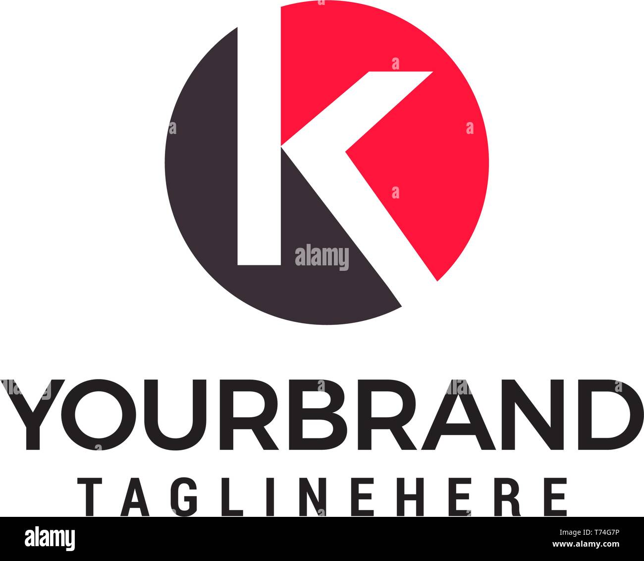 Buchstabe k Logo Design Konzept Vorlage Vektor Stock Vektor