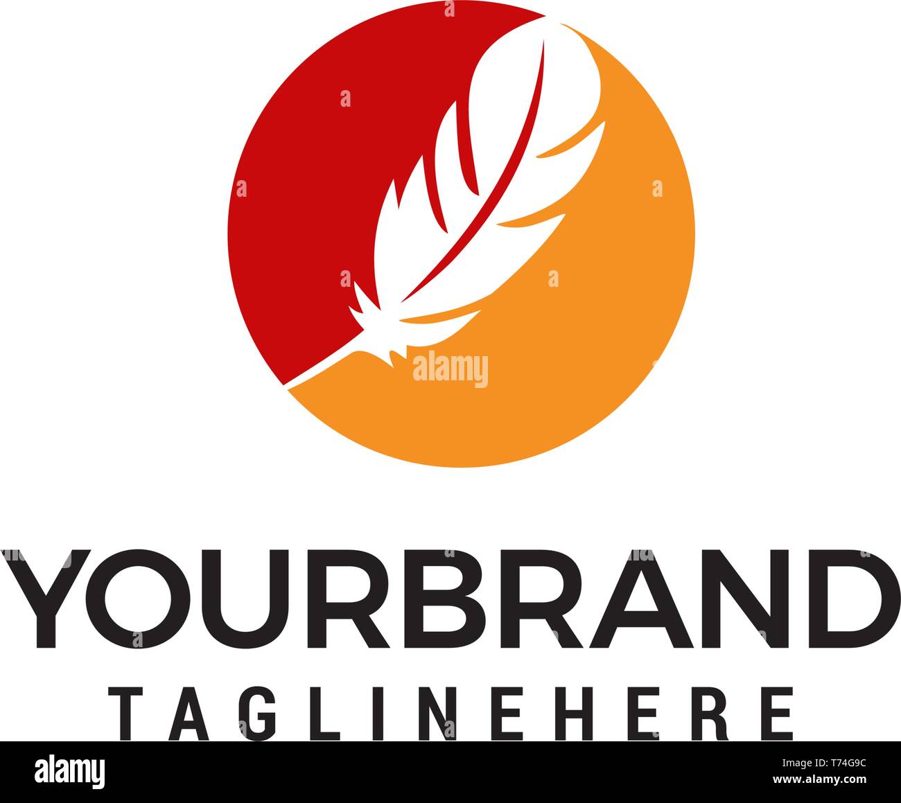 Feder Logo Design Konzept Vorlage Vektor Stock Vektor