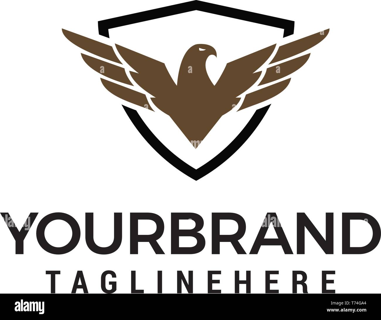 Adler Shield Logo Design Konzept Vorlage Vektor Stock Vektor